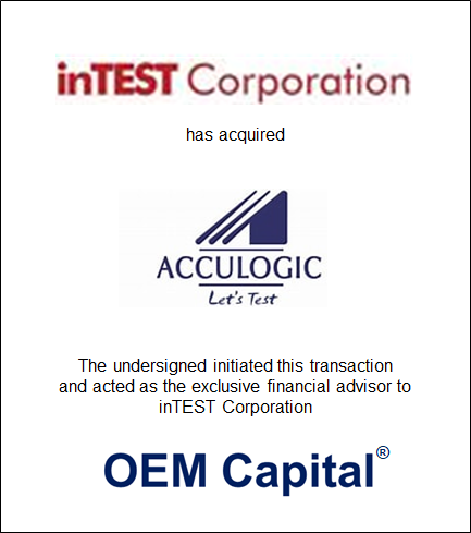 inTEST Corporation Acquires Acculogic Inc.
