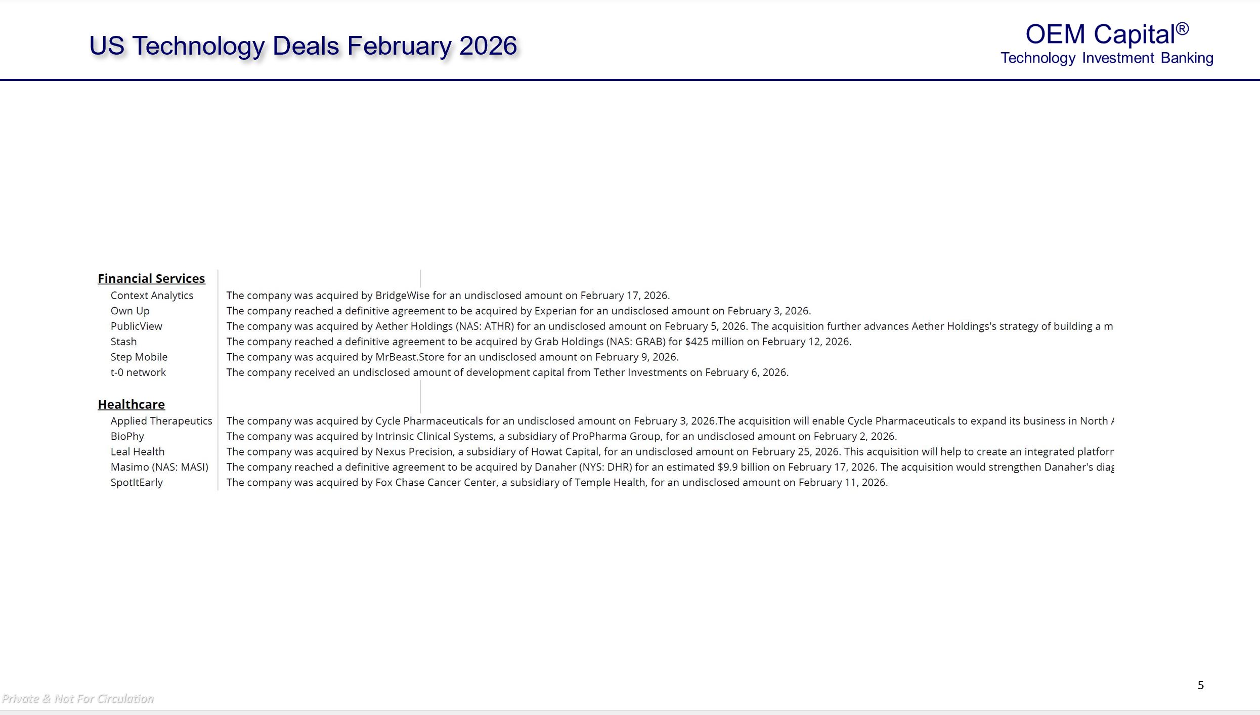 Mergers ahead February 2026 p5